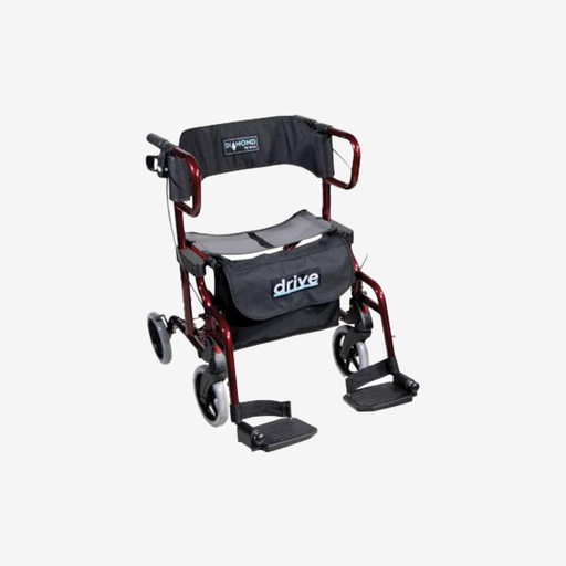 [VK-MOB-110] Rollator/ rolstoel, plooibaar, rood, Diamond Deluxe